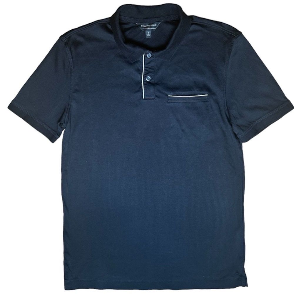 Banana Republic Men's Black Polo Shirt Short Sleeve Cotton Pique Size Small